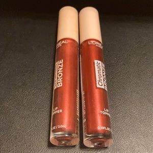 2 L’Oréal chromatic bronze lip toppers- red tonic